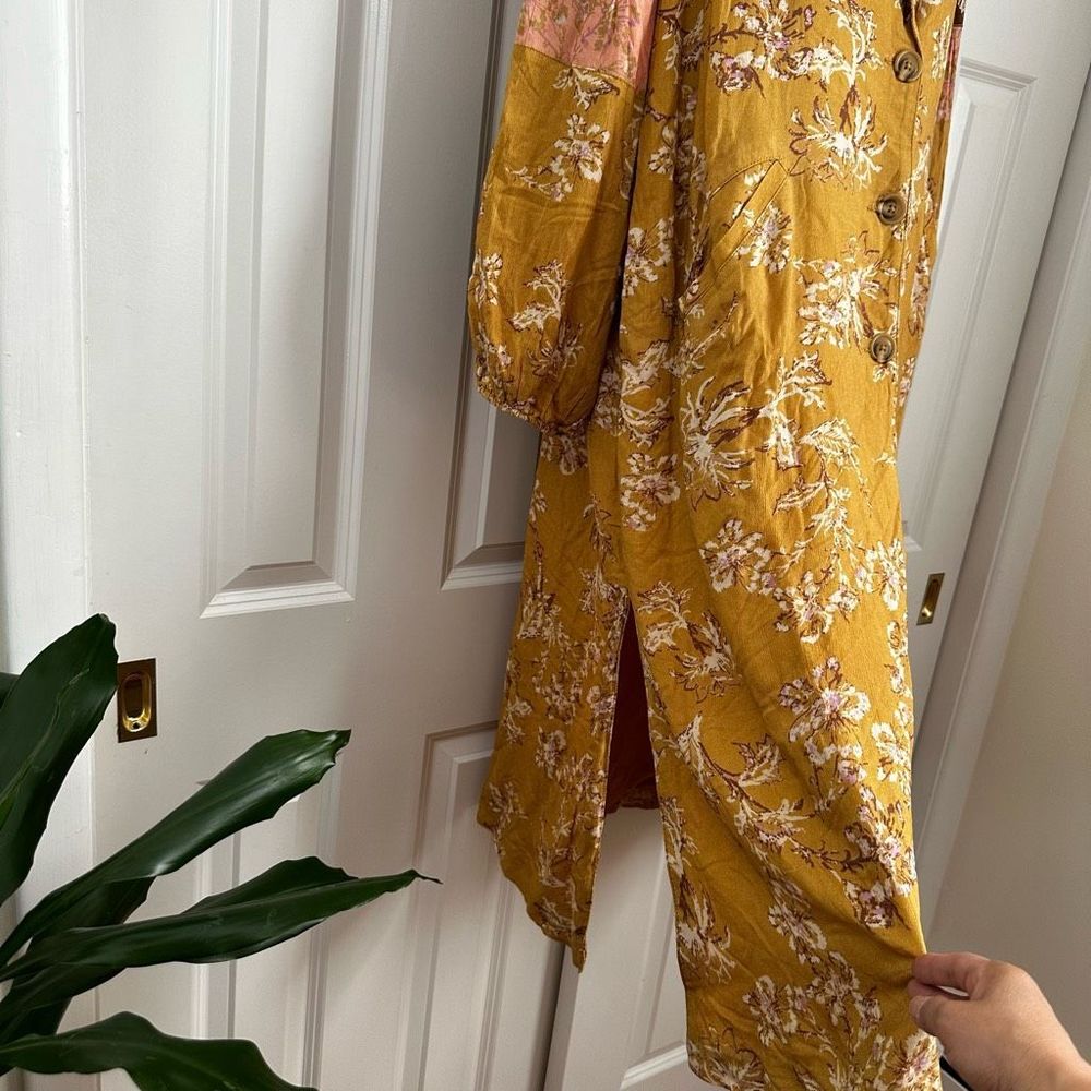 Sabrina Bohemian Duster Jacket Mustard Floral - Picture 3 of 9